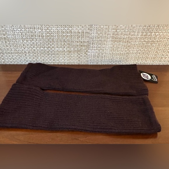 🌟HP🌟VTG 1990s Sweater Arm Warmer Set Brown Wool Leather Patches Goorin Bros. - Picture 3 of 8